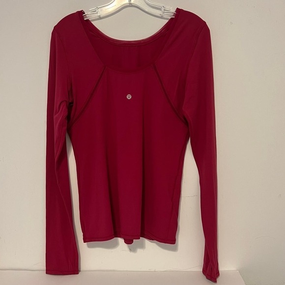 RARE Lululemon Boat Neck Slim Long Sleeve Tee Berry 10 NWOT - Picture 11 of 13